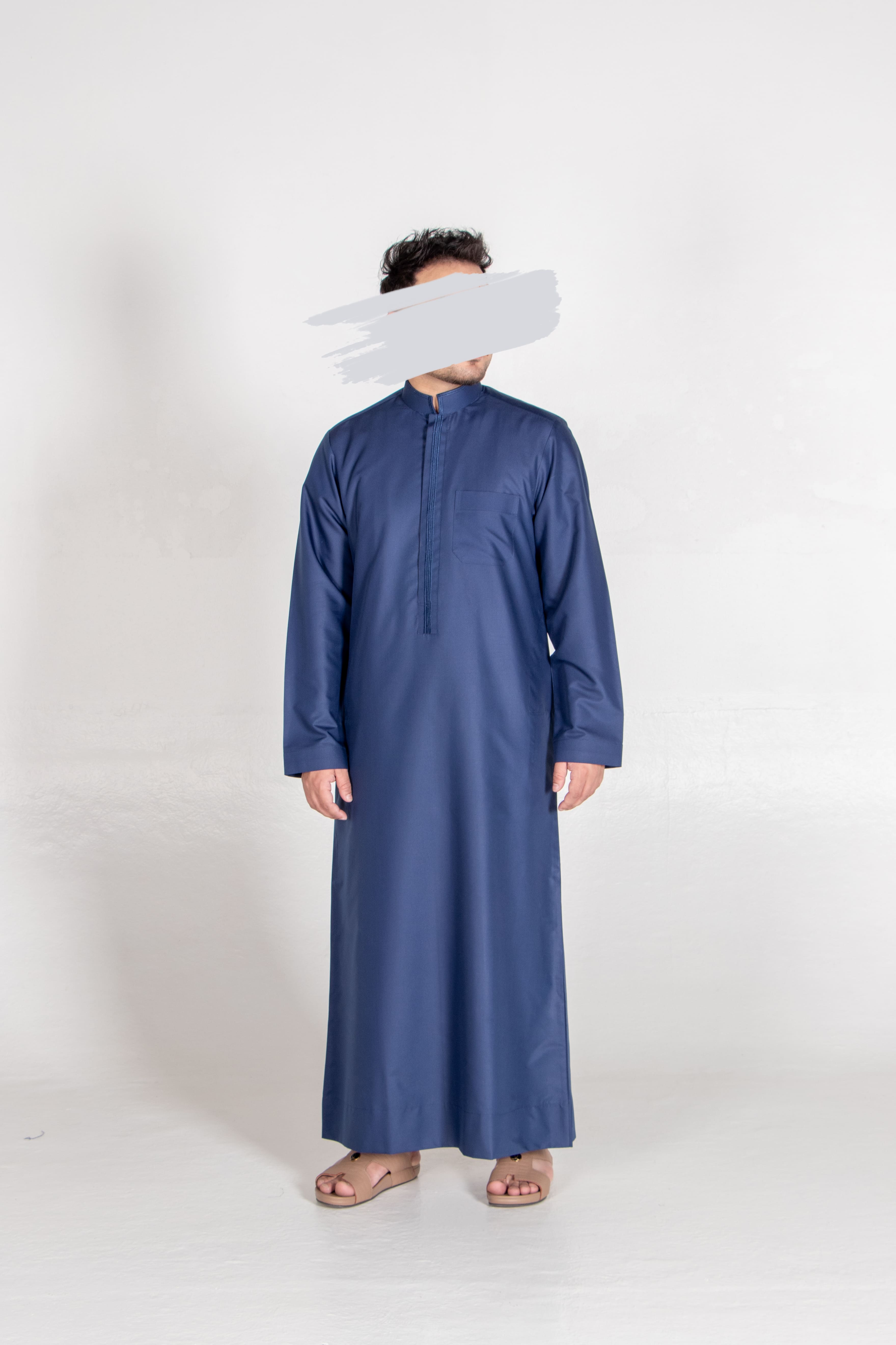 Lined Navy Blue Thobe - Exclusive Thobe - Muslim Lifestyle Store