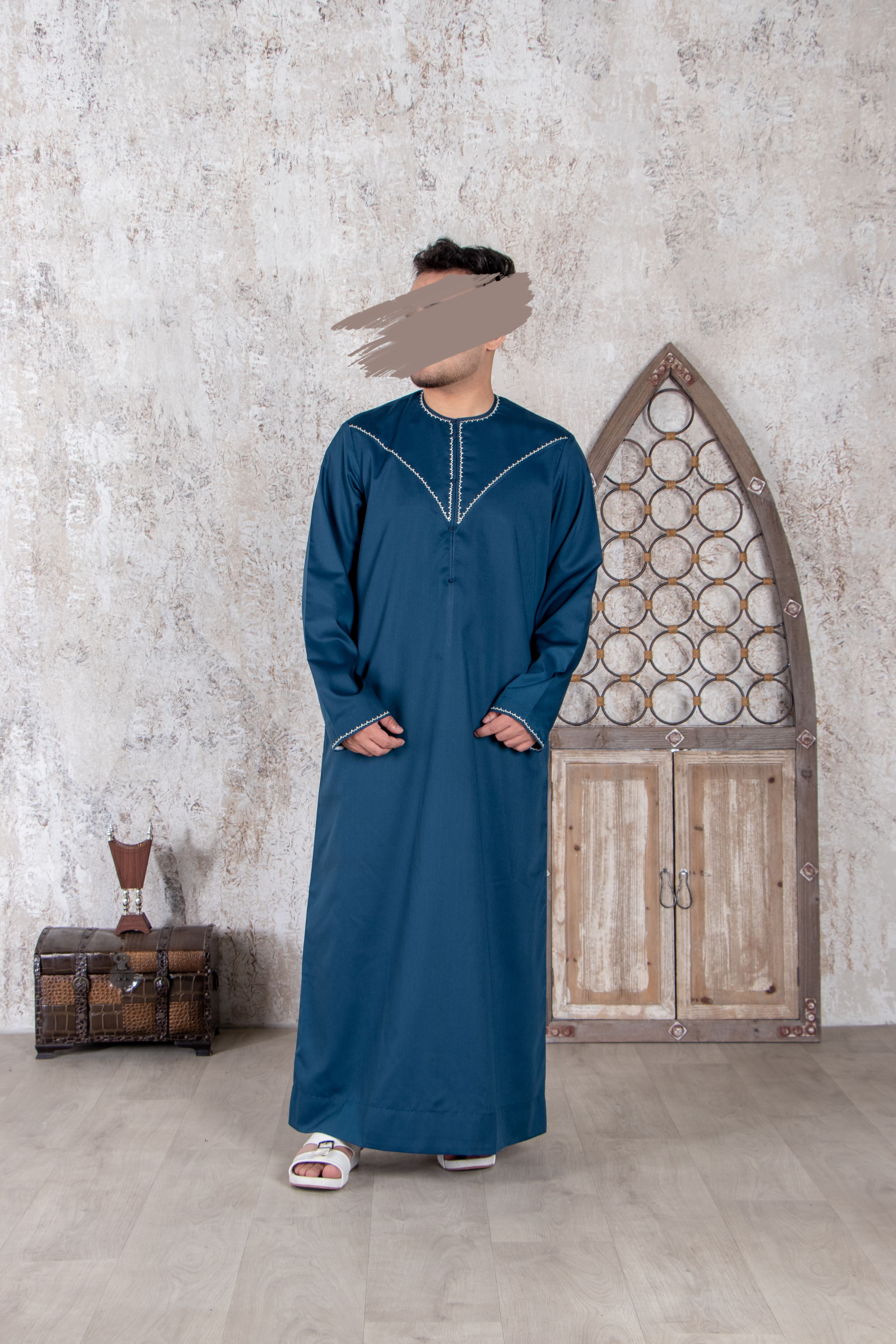 Blue Emirati Kandura For Men Thobe Emirati Jubba blue-emirati-kandura-for-men-thobe-emirati-jubba