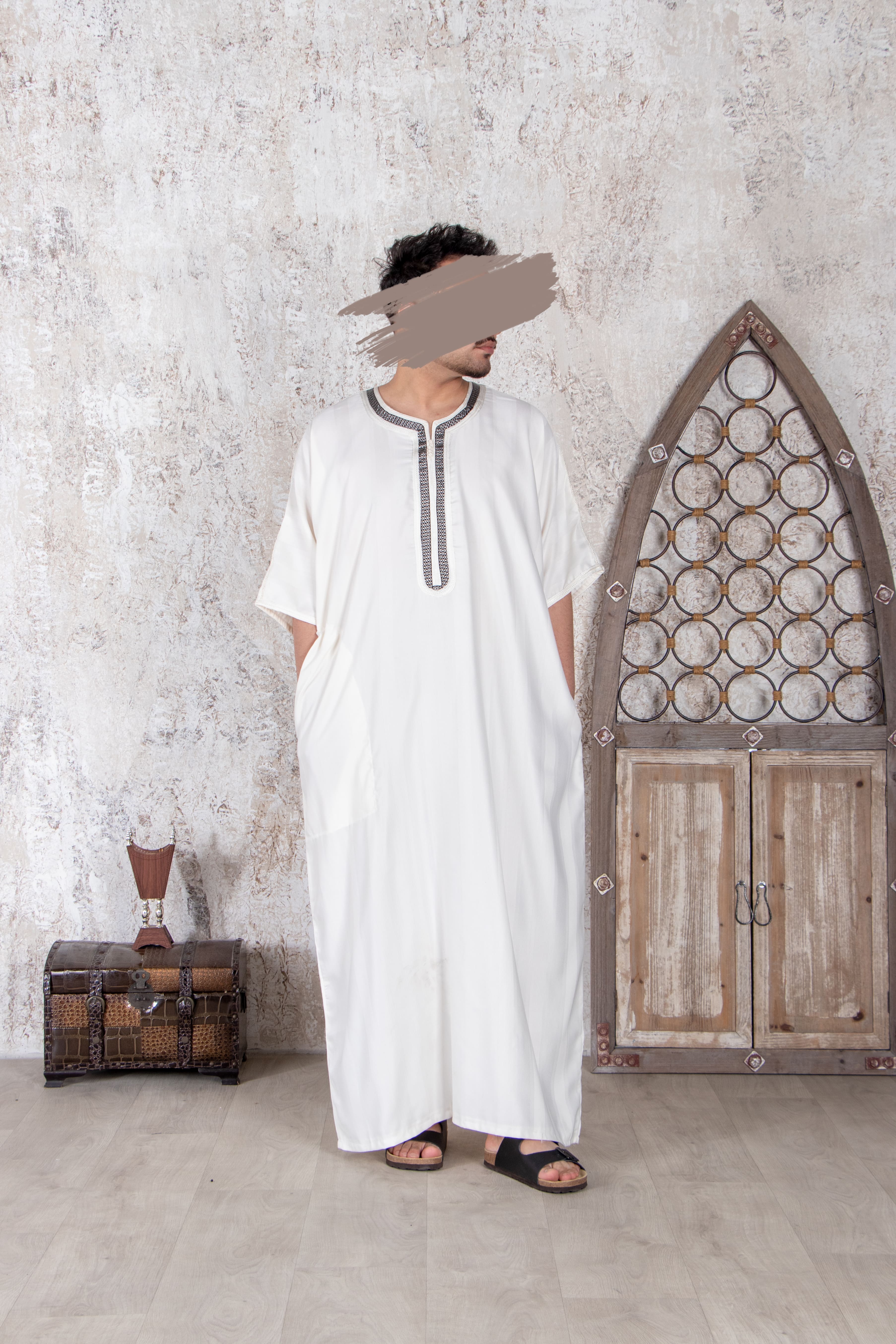 Moroccan White Thobe - Jalabiya - Muslim Lifestyle Store