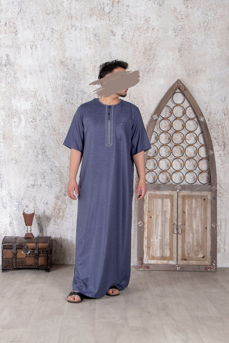 Fancy Vampire Grey Jalabiya for Men | Casual Islamic Wear for Men