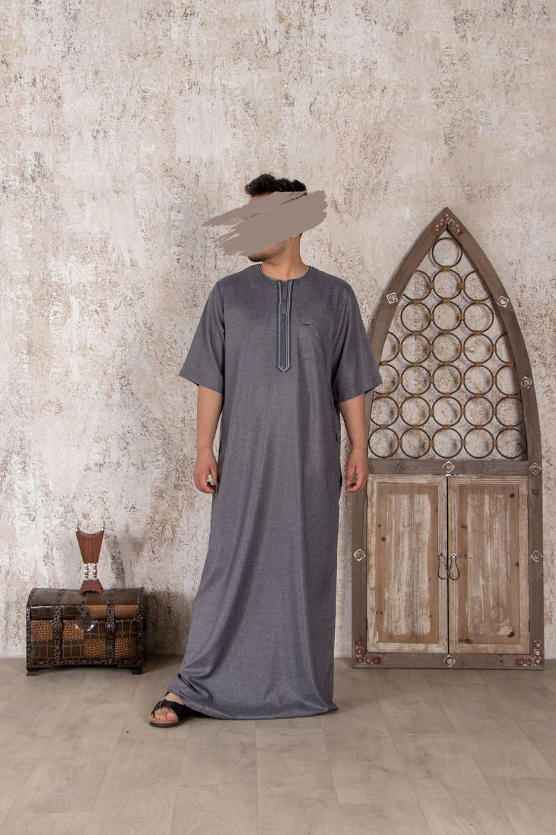 Fancy Shark Grey Jalabiya for Men | Casual Islamic Wear for Men