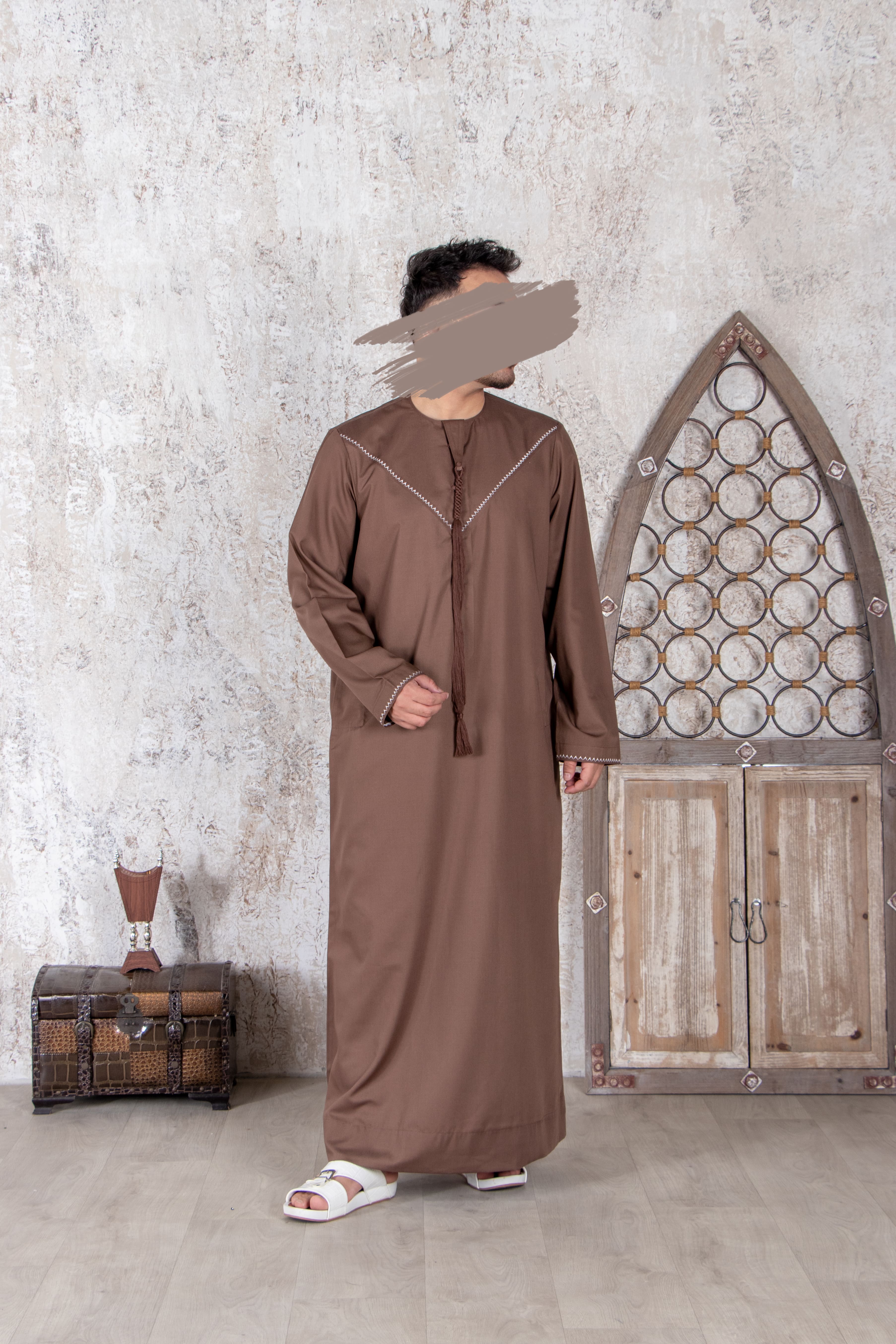 Chocolate Brown Omani Thobe - Omani Thobe - Muslim Lifestyle Store