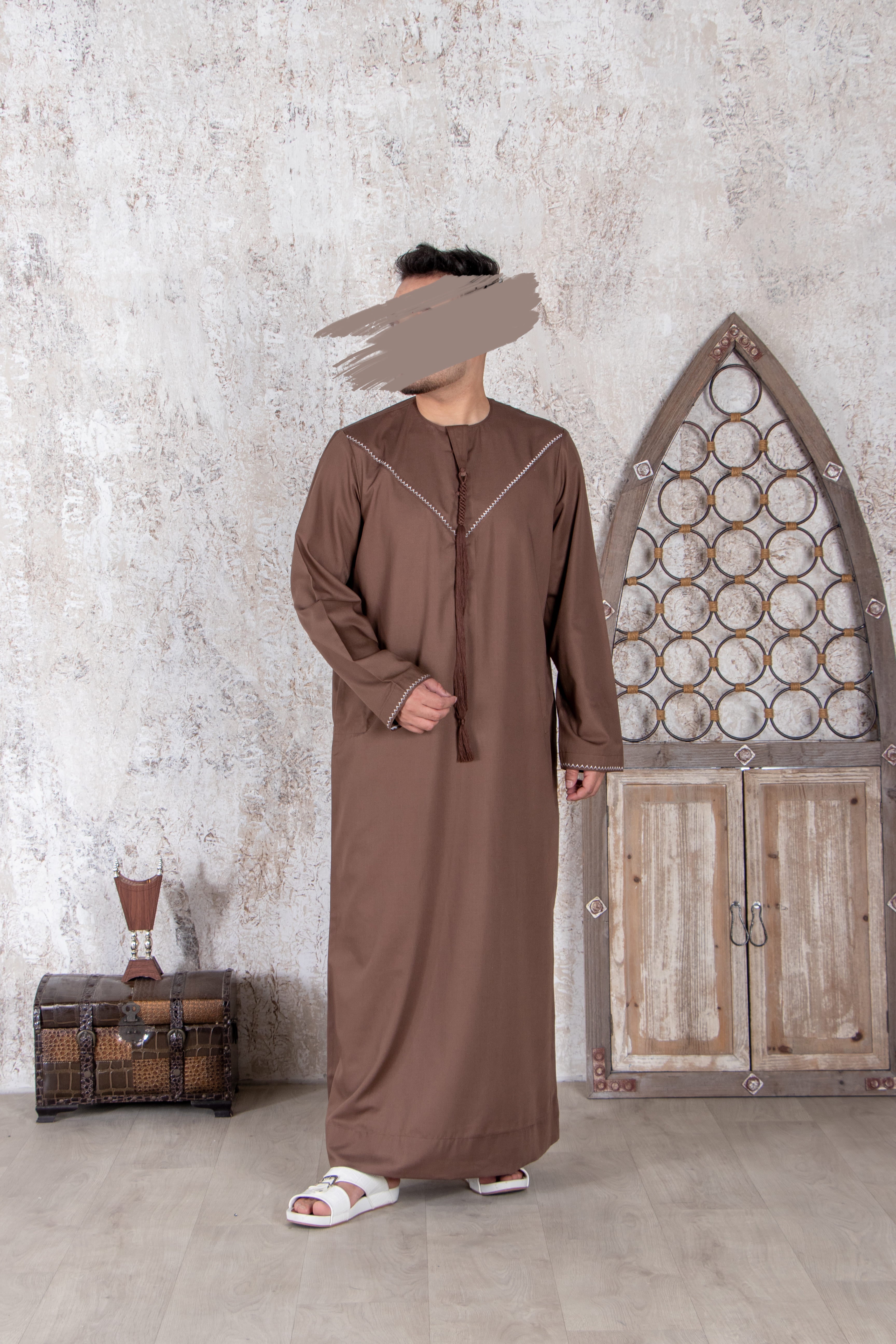 Chocolate Brown Omani Thobe - Omani Thobe - Muslim Lifestyle Store