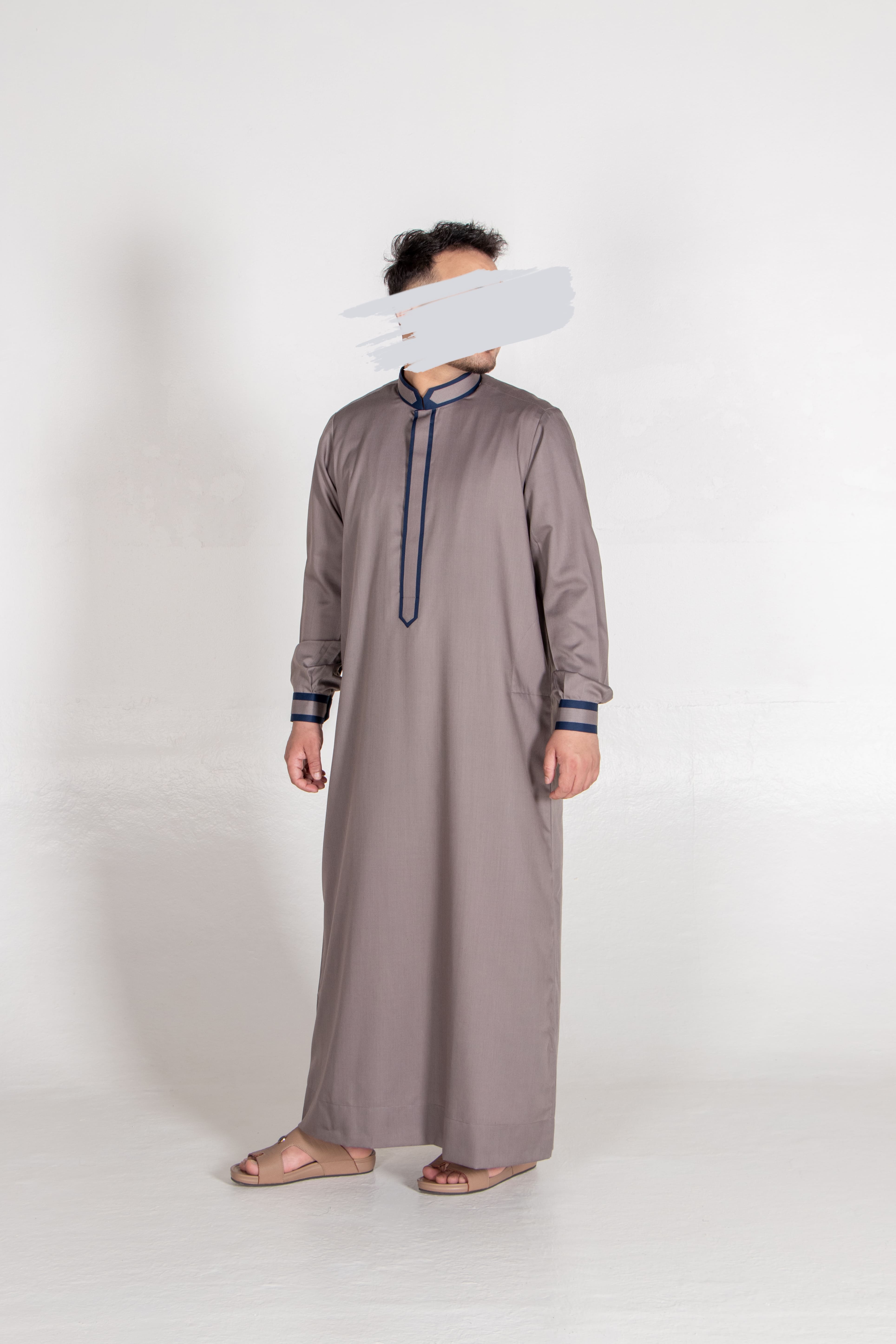 Gray Navy Thobe - Exclusive Thobe - Muslim Lifestyle Store