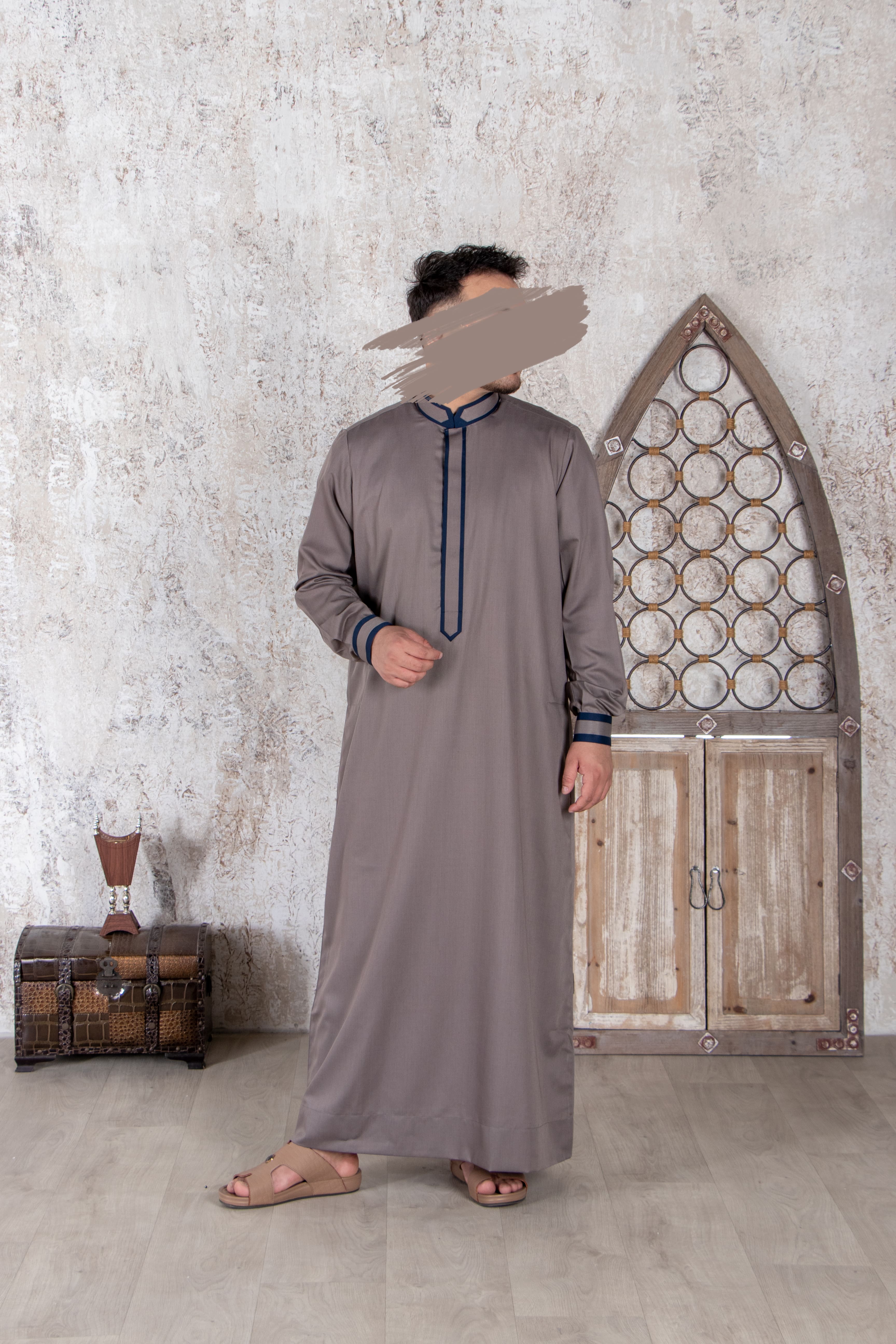 Gray Navy Thobe - Exclusive Thobe - Muslim Lifestyle Store