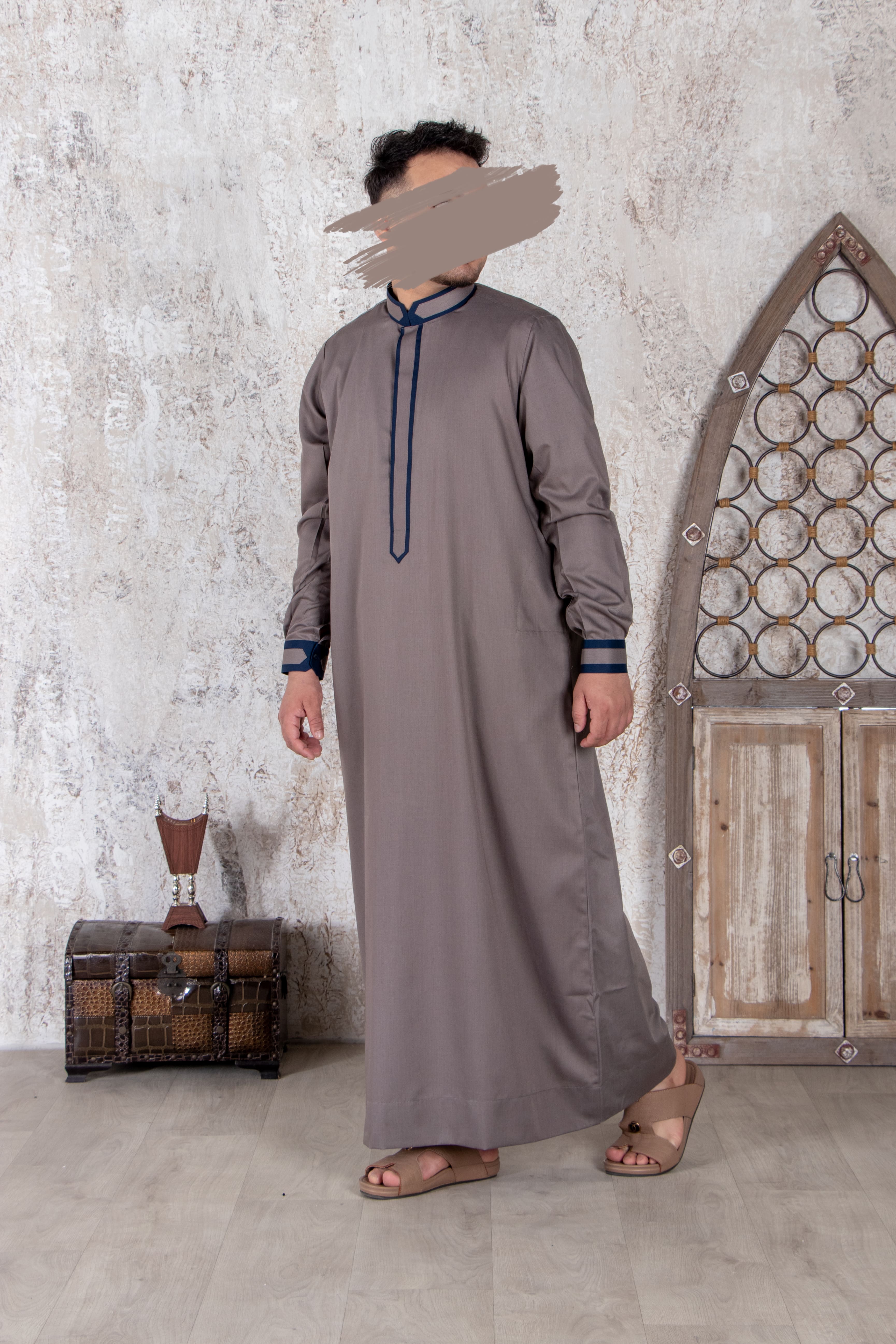 Gray Navy Thobe - Exclusive Thobe - Muslim Lifestyle Store