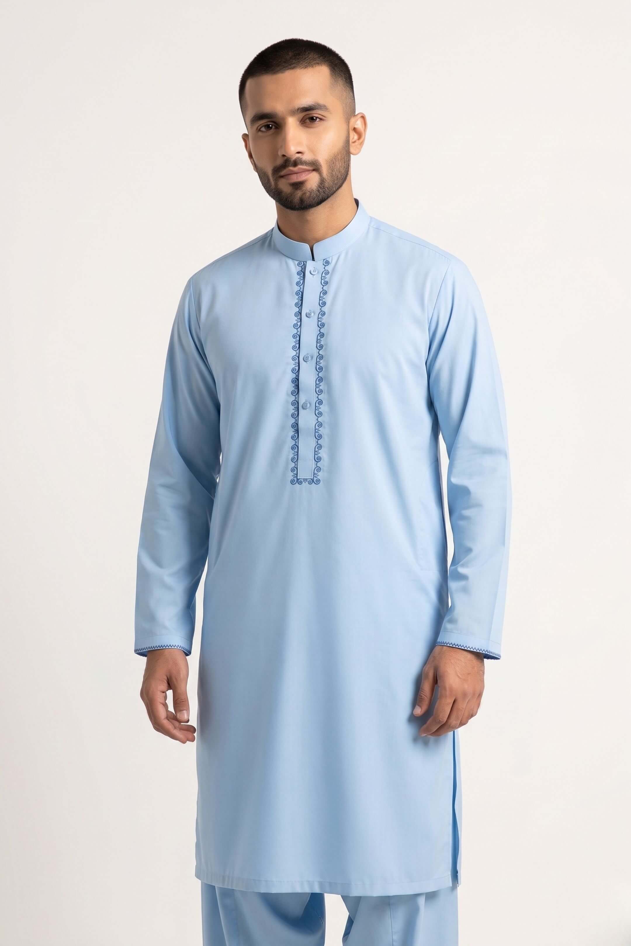 Sky Blue Shalwar Kameez for Men | Pakistani Kurta