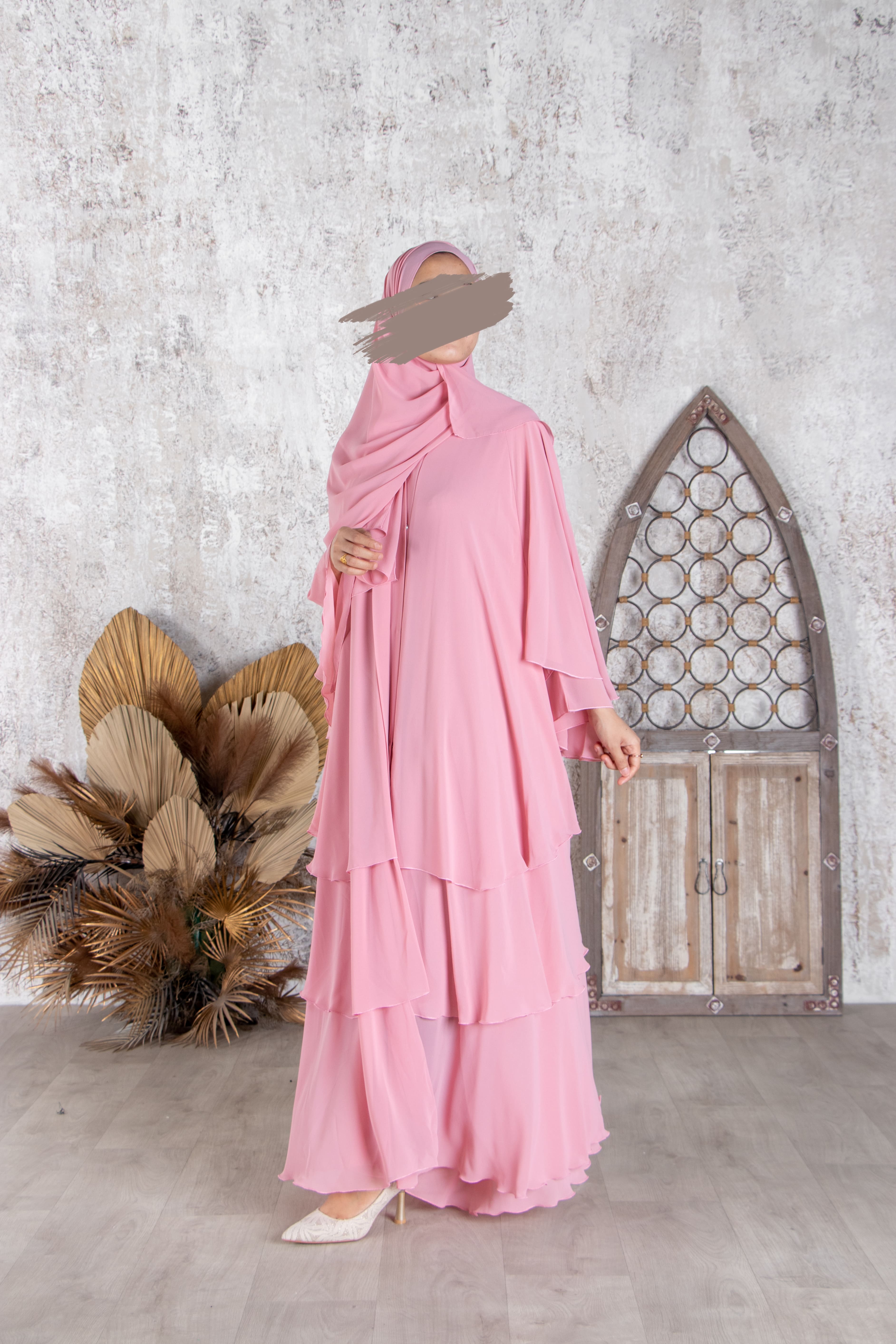 Pink Fleur Abaya - Abaya - Muslim Lifestyle Store