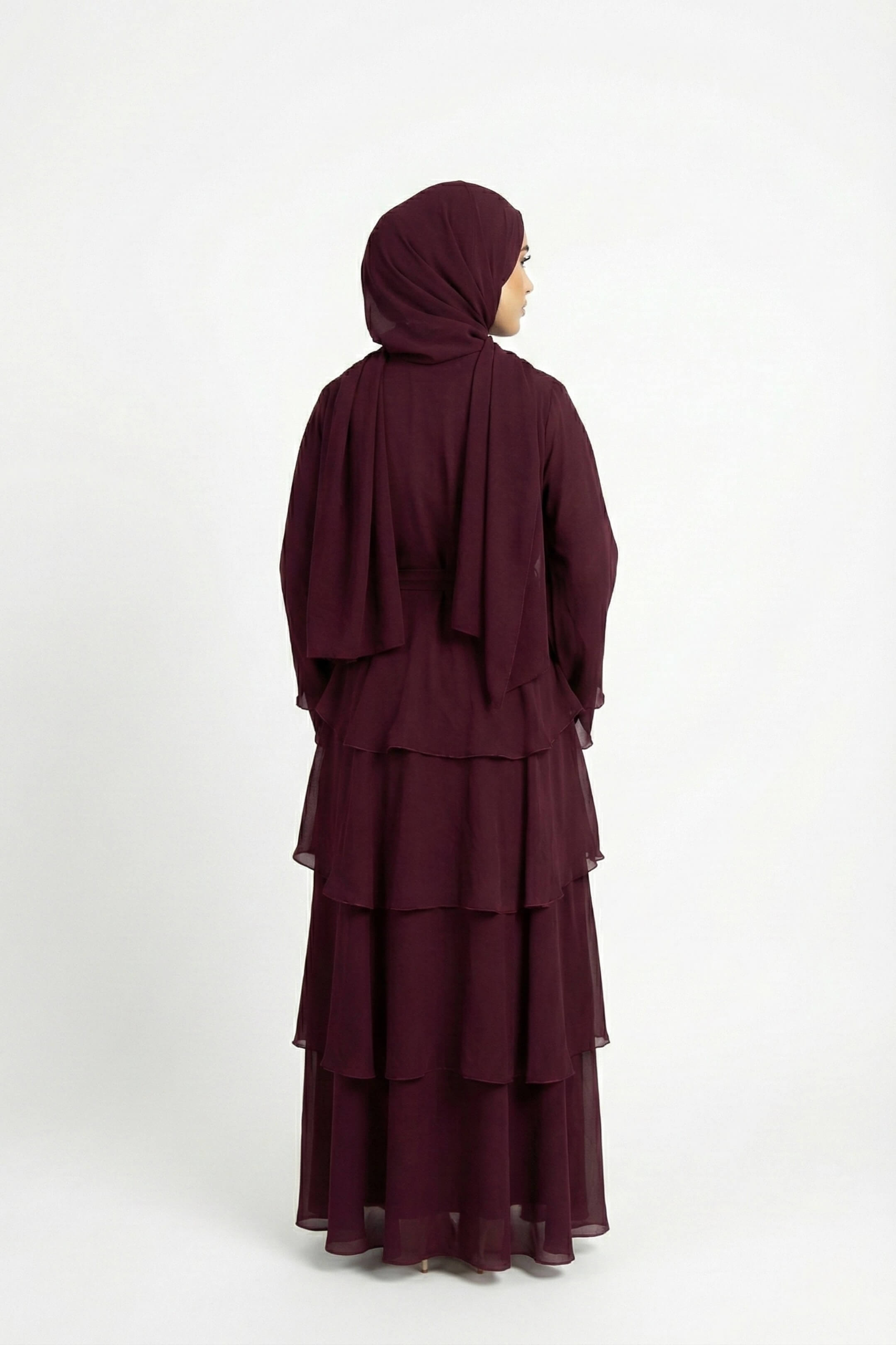 Maroon Flare Abaya