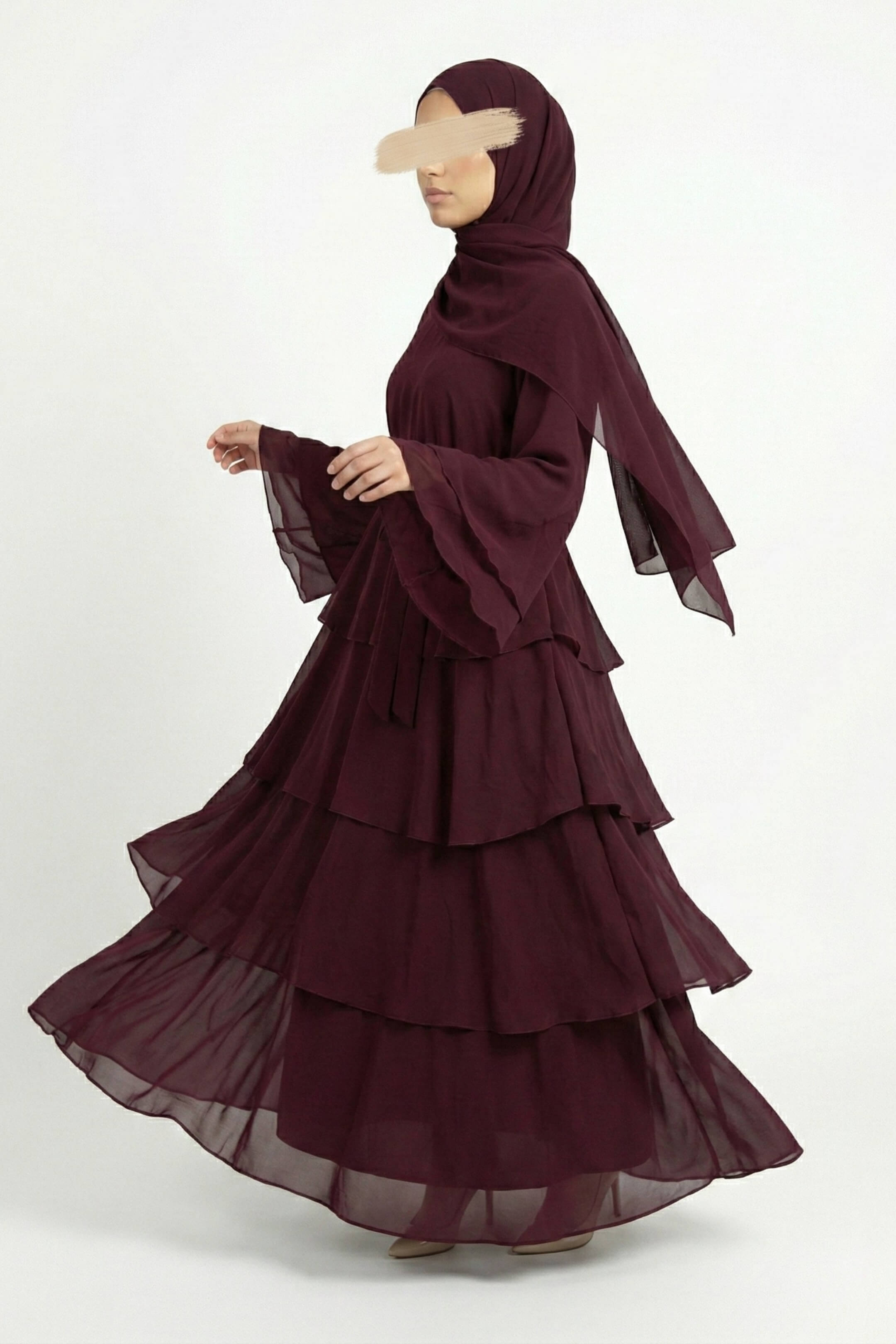 Maroon Flare Abaya