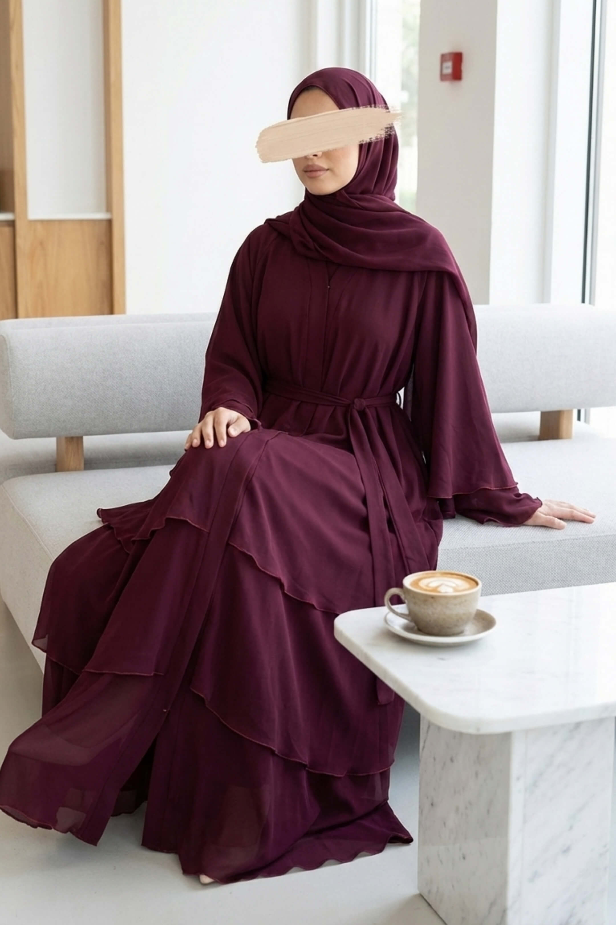 Maroon Flare Abaya
