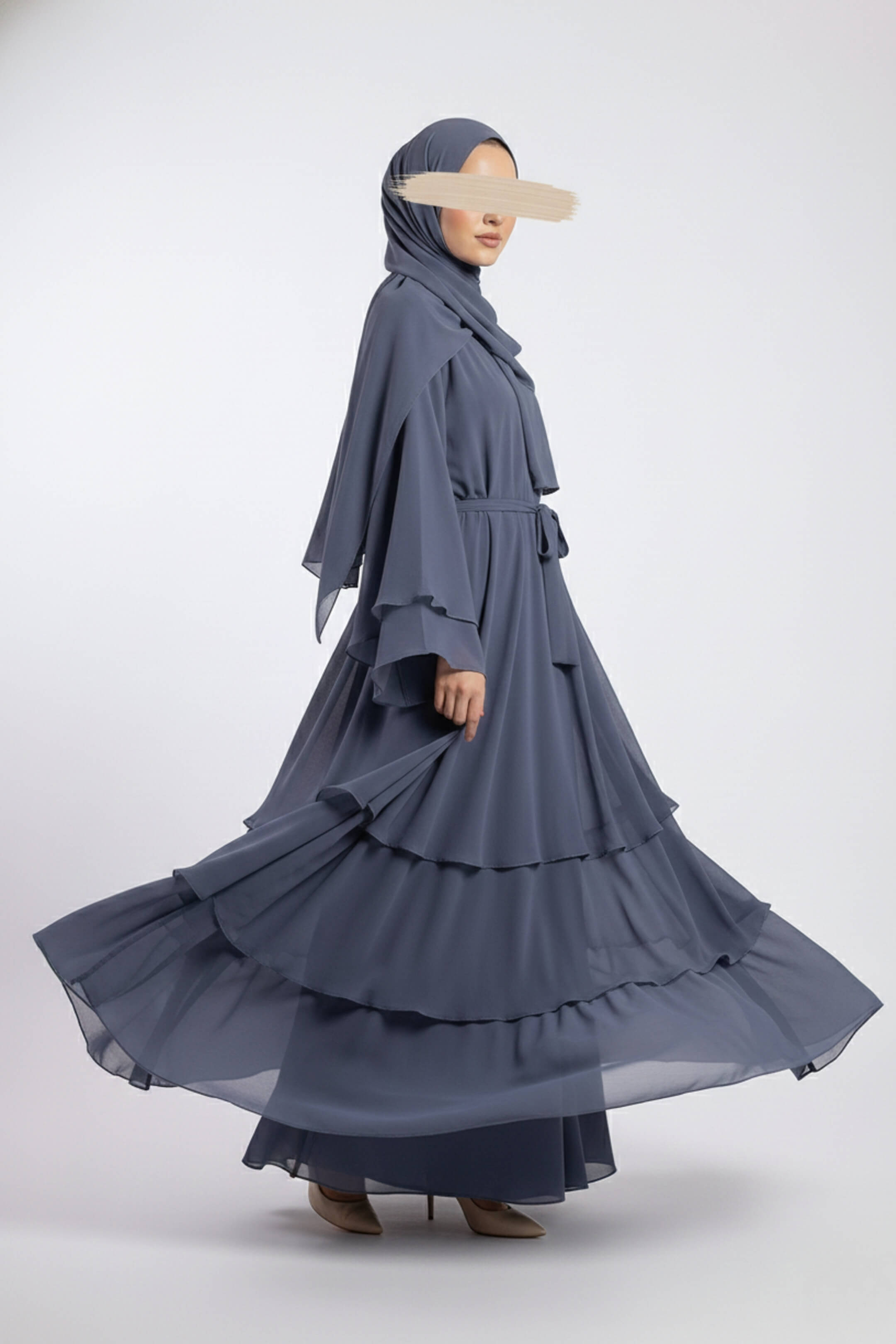 Mid Grey Flare Abaya