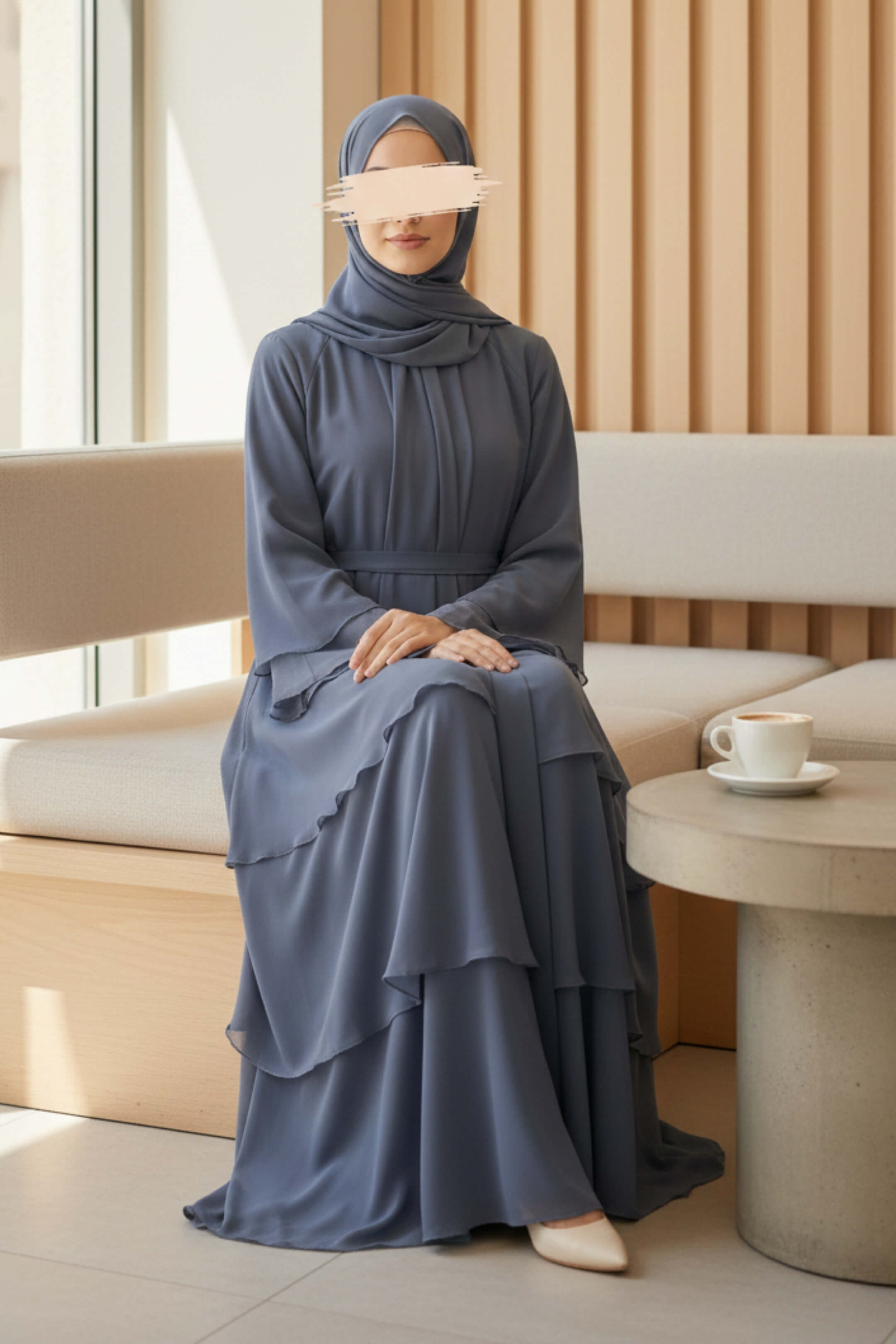 Mid Grey Flare Abaya