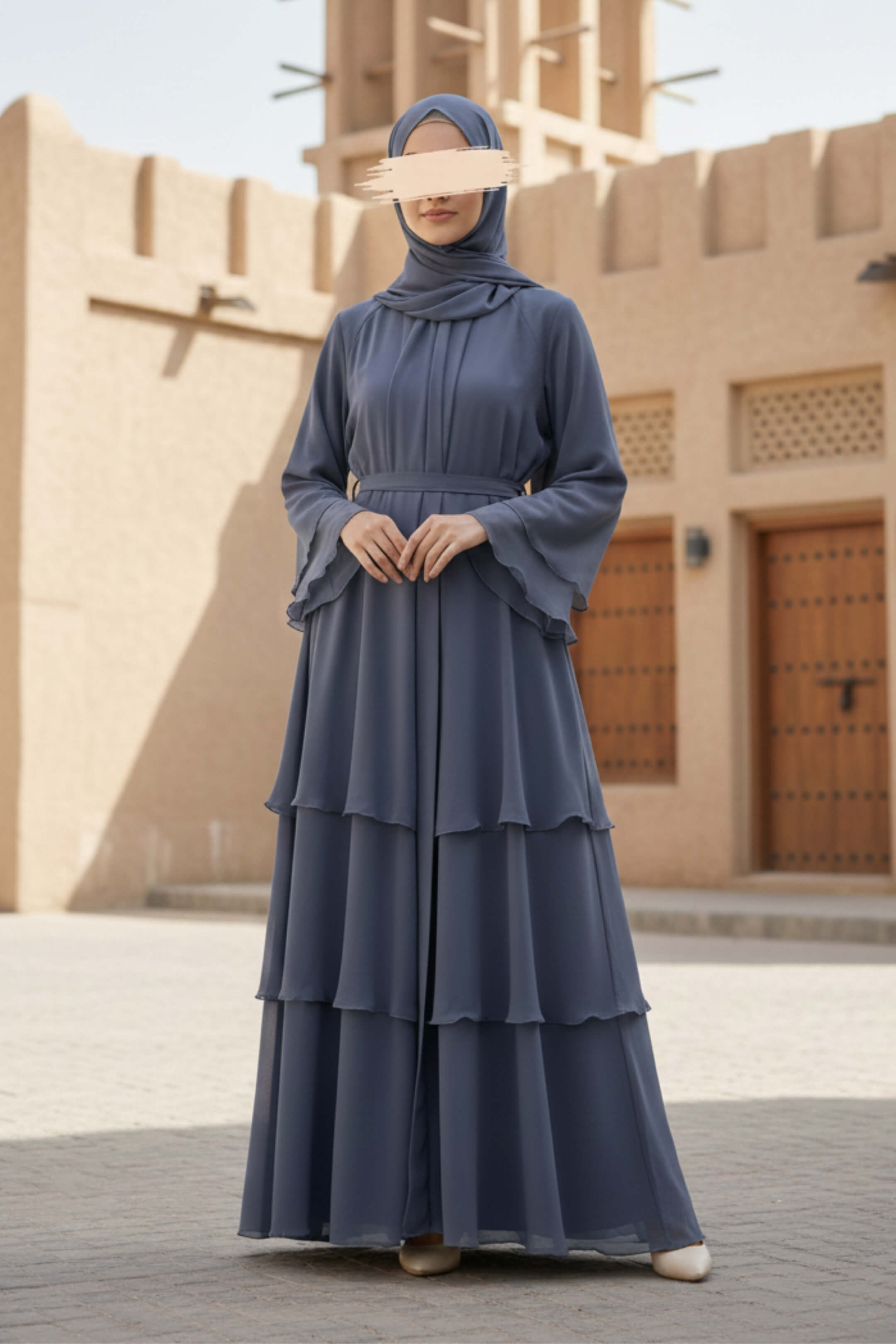 Mid Grey Flare Abaya