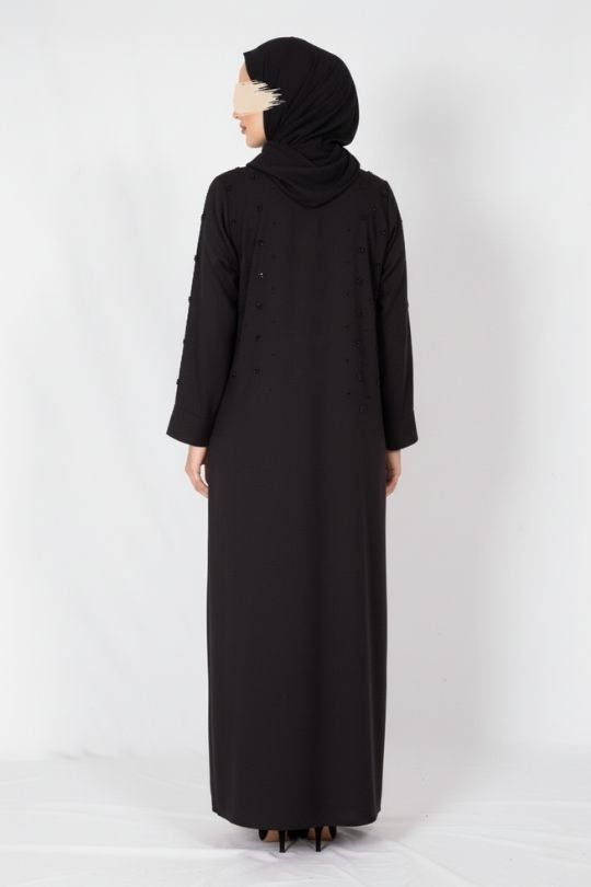 Noir Orchid Abaya