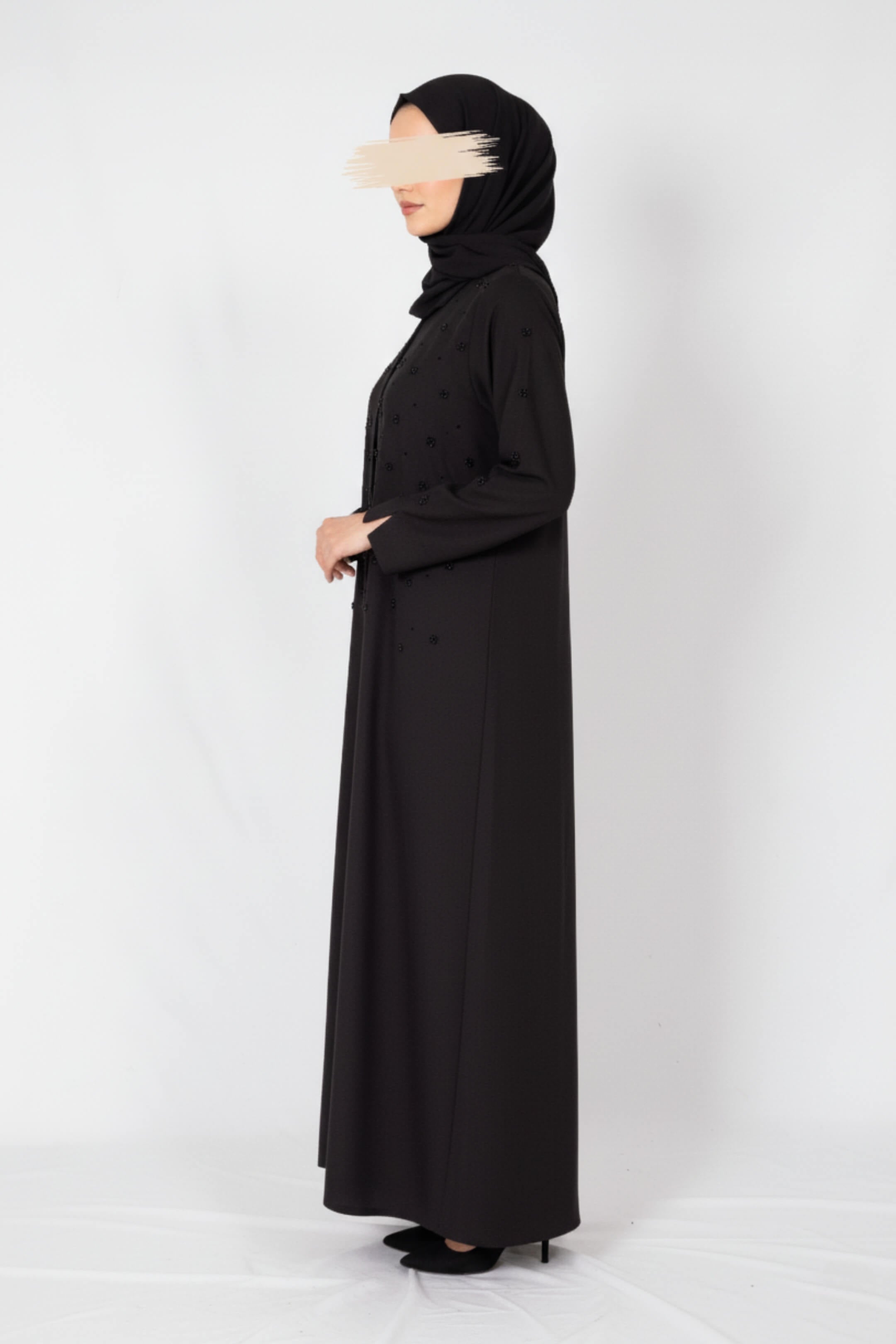 Noir Orchid Abaya
