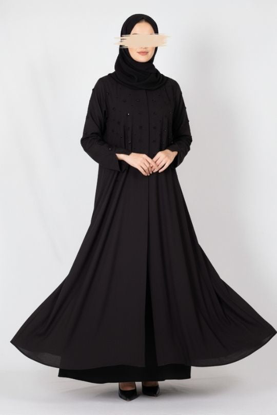 Noir Orchid Abaya