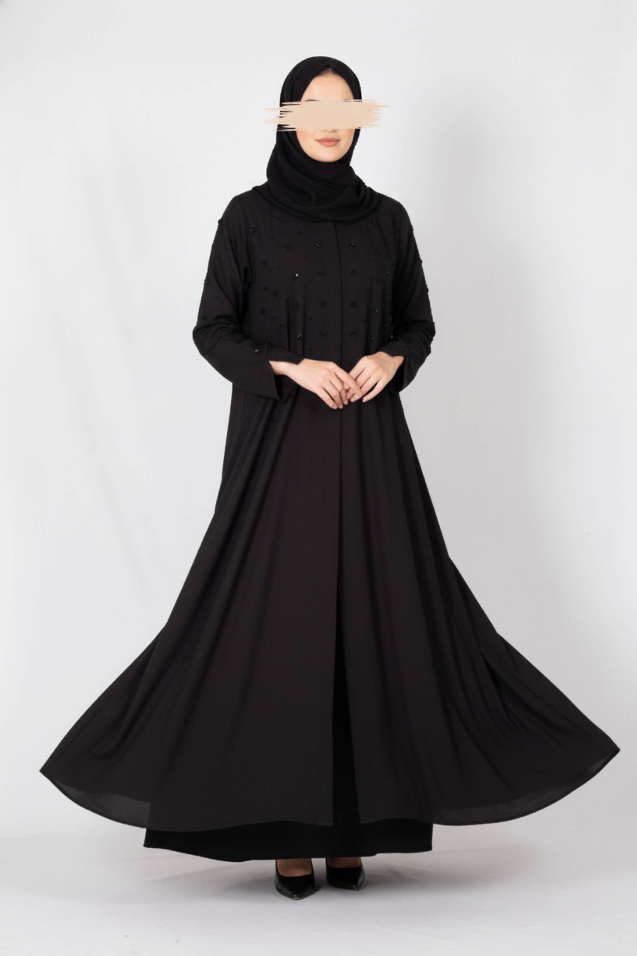 Noir Orchid Abaya