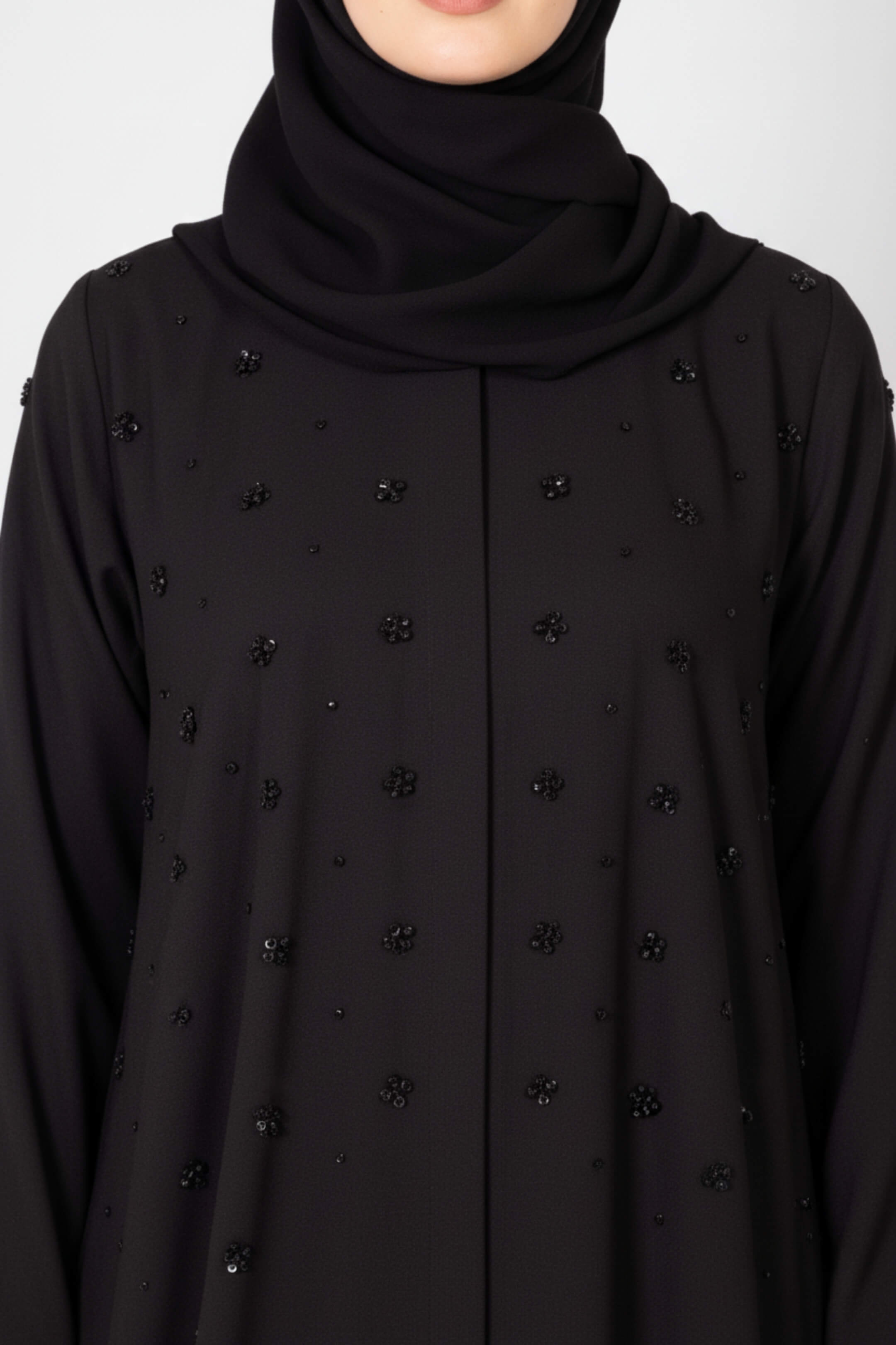 Noir Orchid Abaya