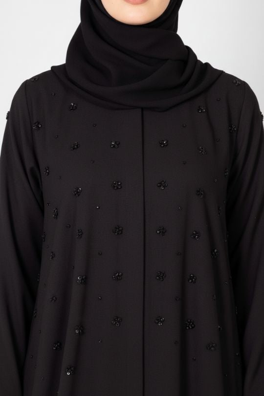 Noir Orchid Abaya