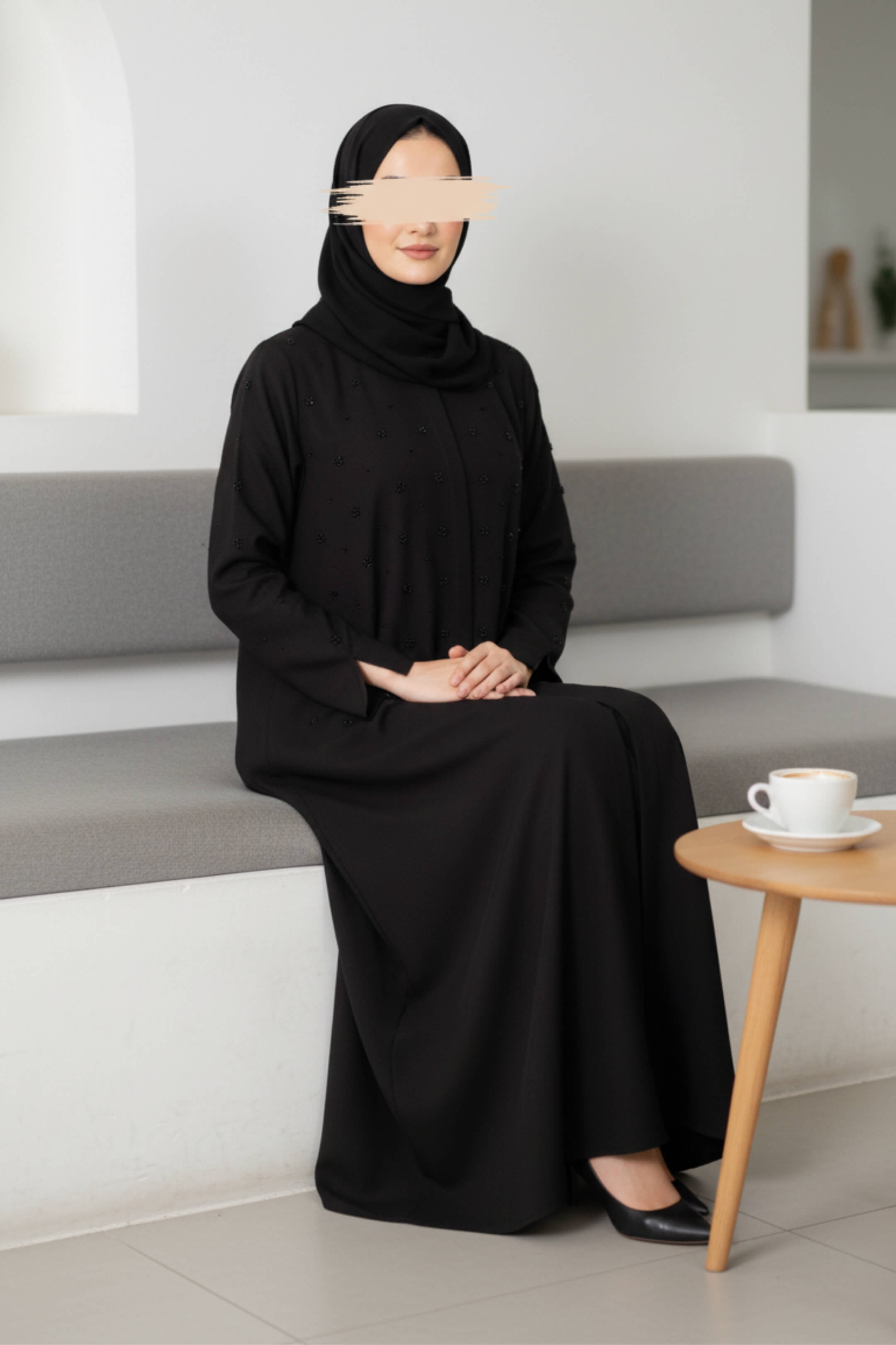Noir Orchid Abaya