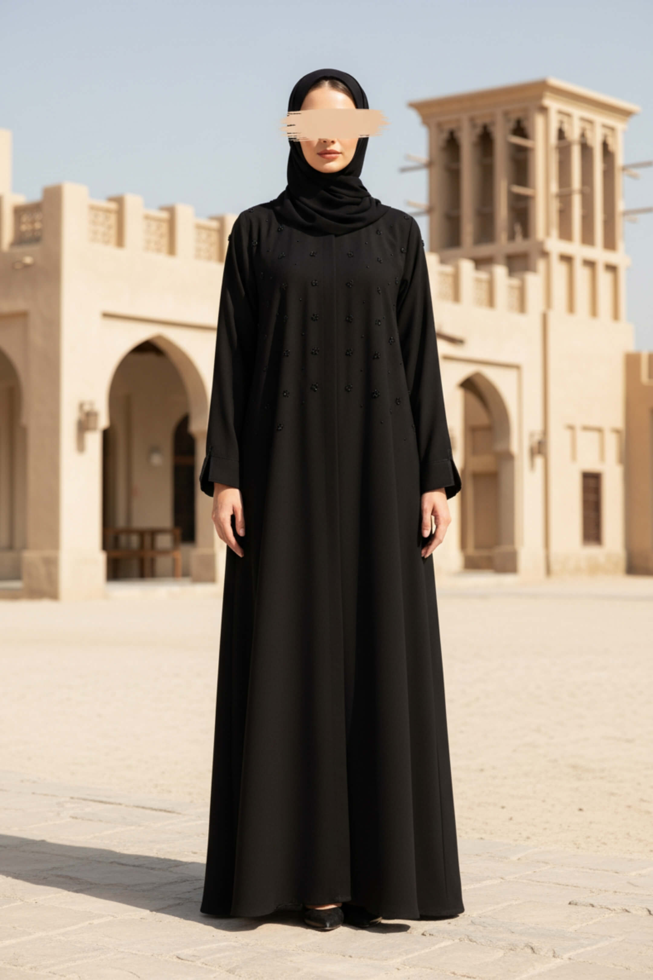 Noir Orchid Abaya