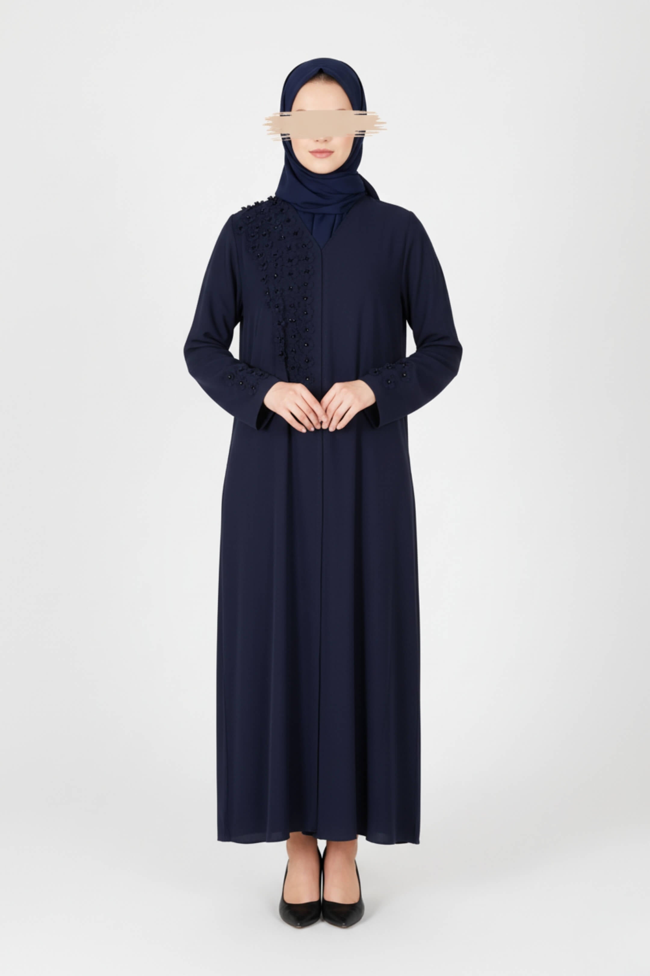 Navy Petal Abaya