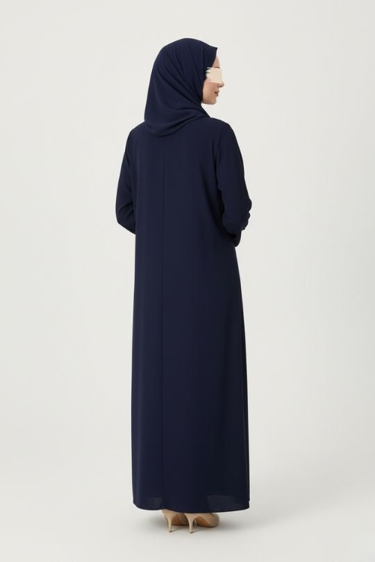 Navy Petal Abaya