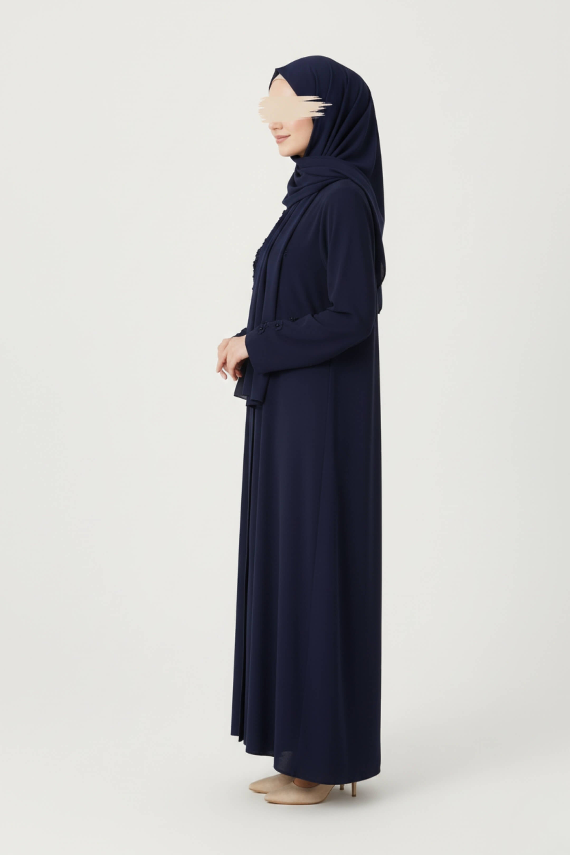 Navy Petal Abaya