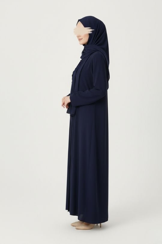 Navy Petal Abaya