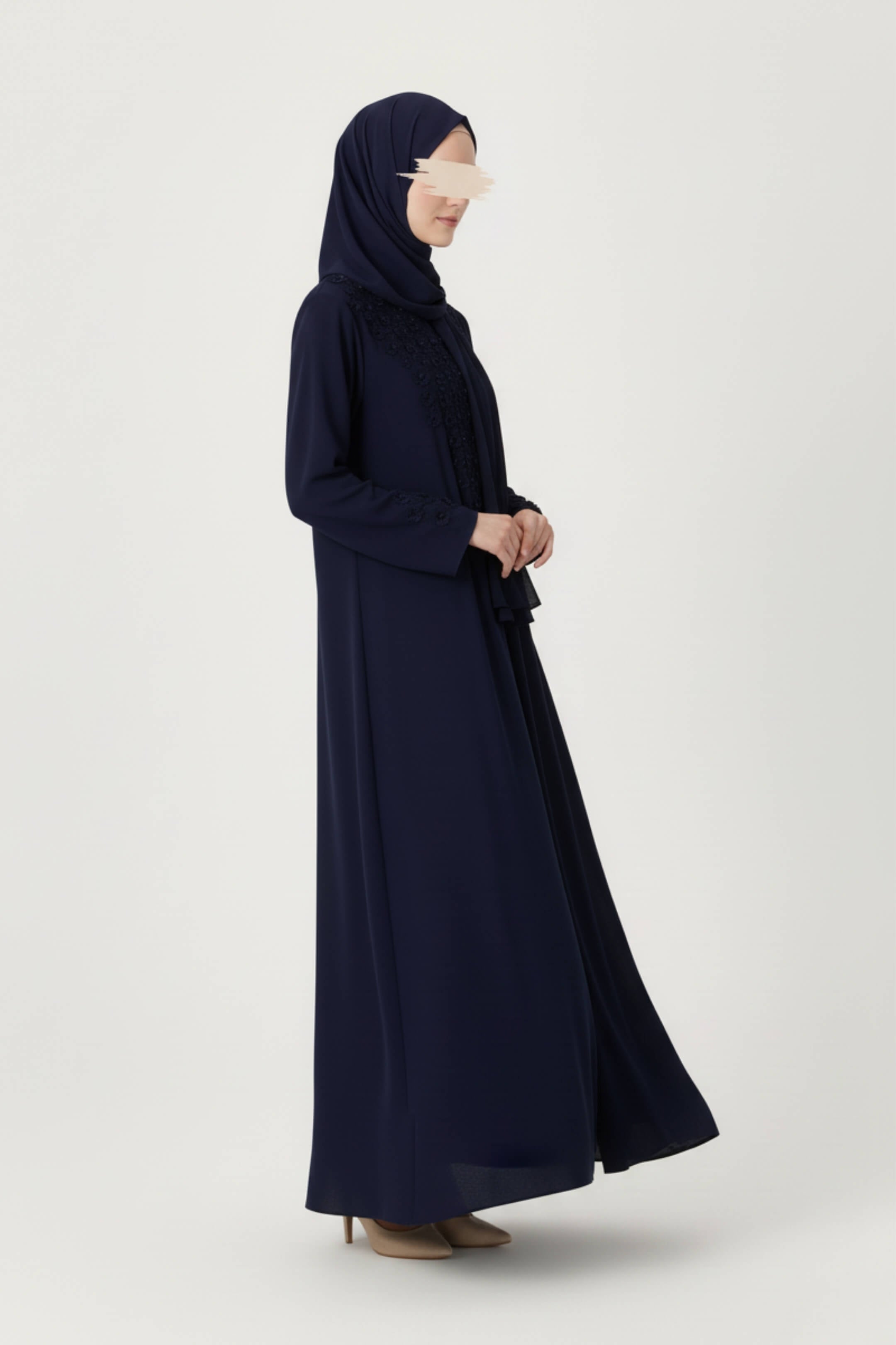 Navy Petal Abaya