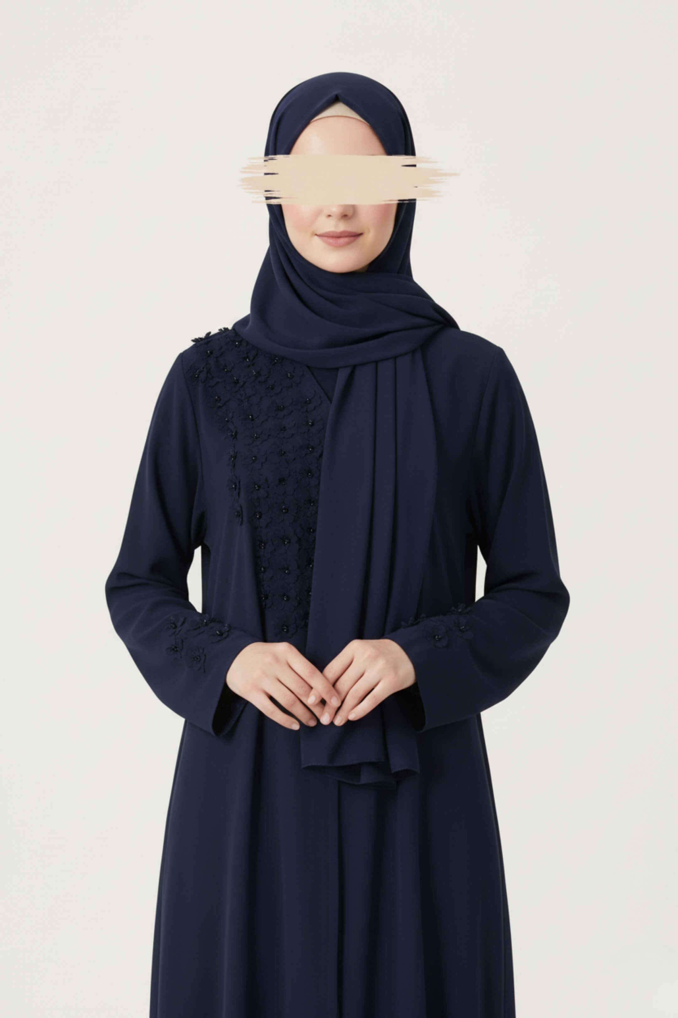 Navy Petal Abaya