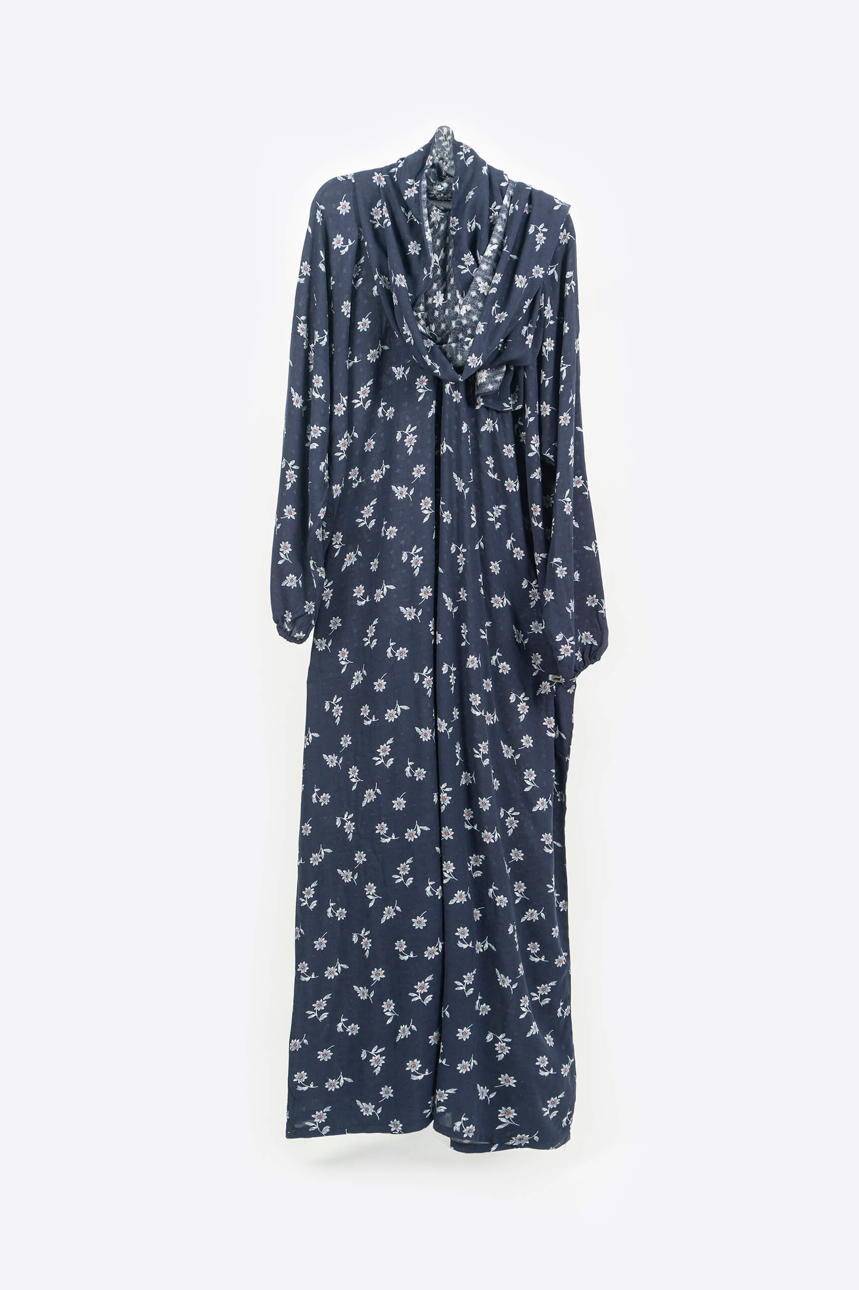 Floral Navy Prayer Gown - Prayer Gown - Muslim Lifestyle Store