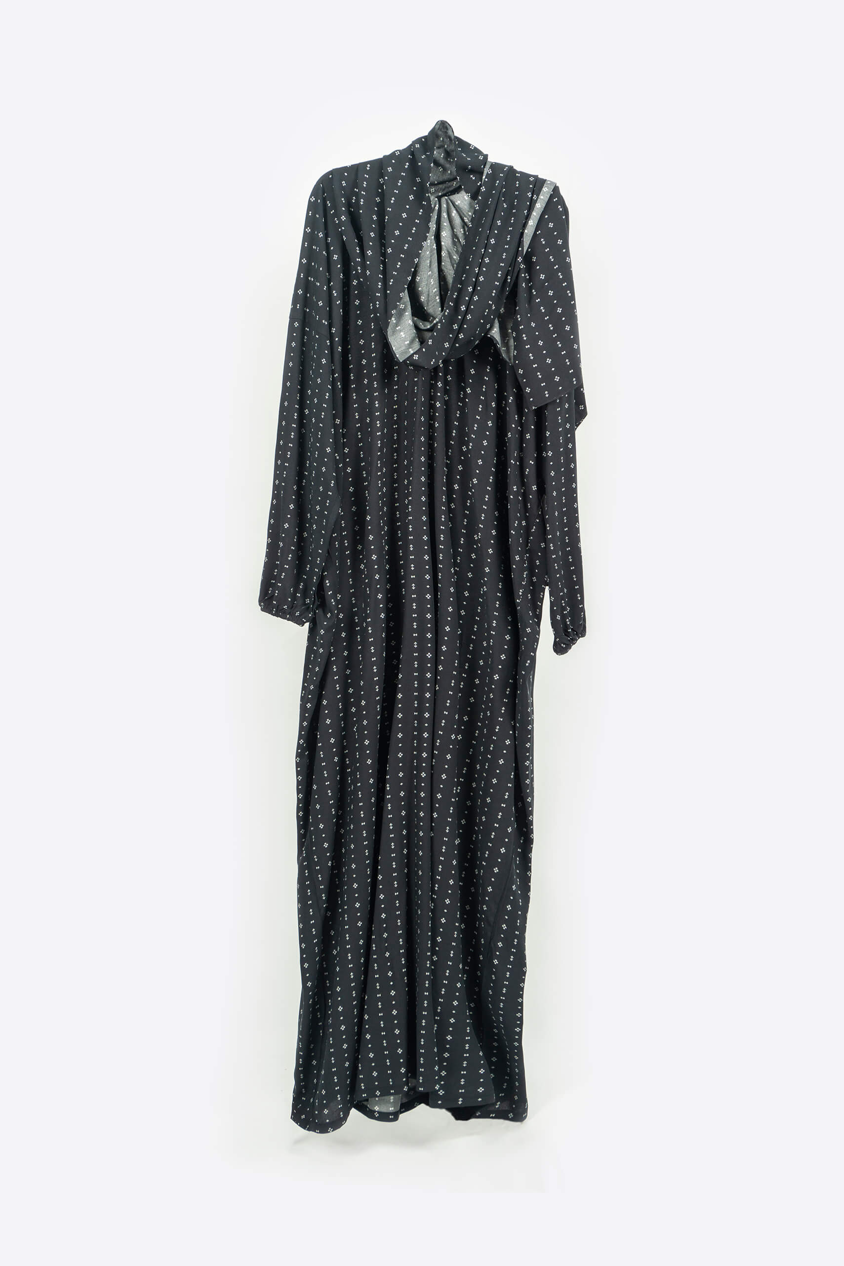 Printed Black Prayer Gown - Prayer Gown - Muslim Lifestyle Store